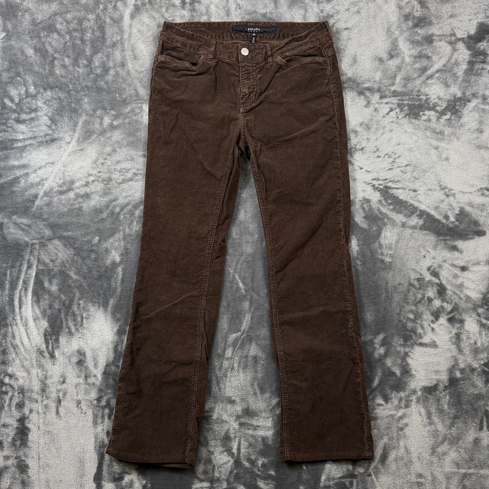 Escada Sport Corduroy Pants Womens 38 Brown Excellent Mid Rise Bootcut Trousers